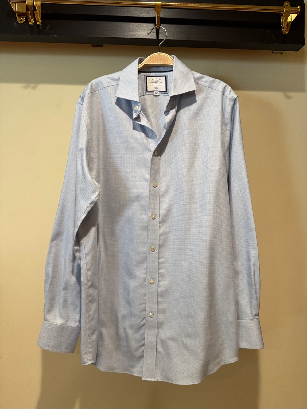 Charles Tyrwhitt Light Blue Dress Shirt with Spread Collar